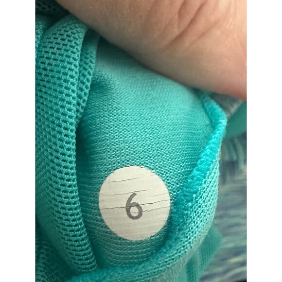 LULULEMON Power Y Tank Top Luon Space Dye Camo Alberta Lake Fresh Teal - Sz 6 - Picture 3 of 4